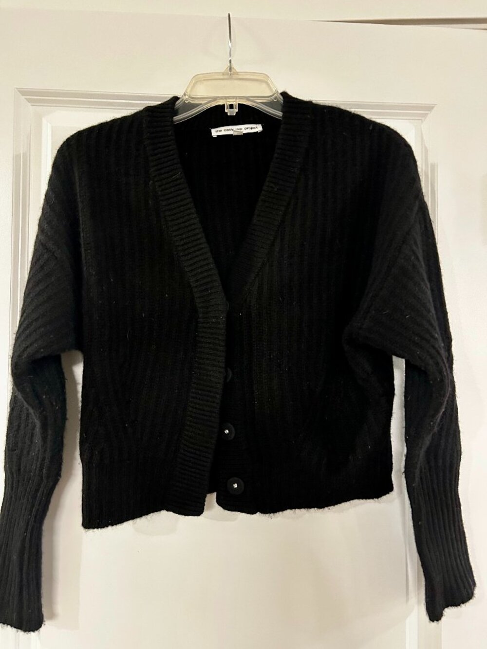 Cashmere Project Cropped Cardigan Black Sweater